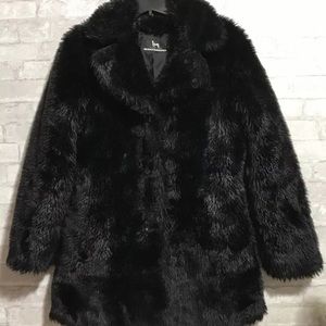 BLACK NOIR faux fur black coat. Warn and cozy.